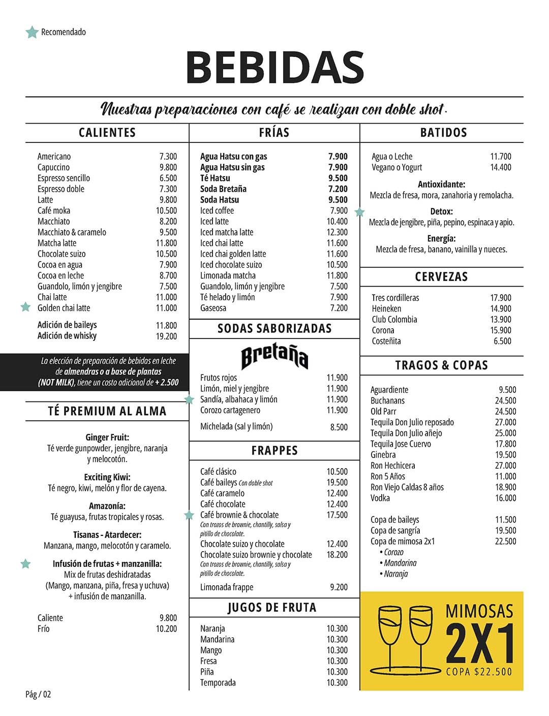 Carta Restaurante Al Alma