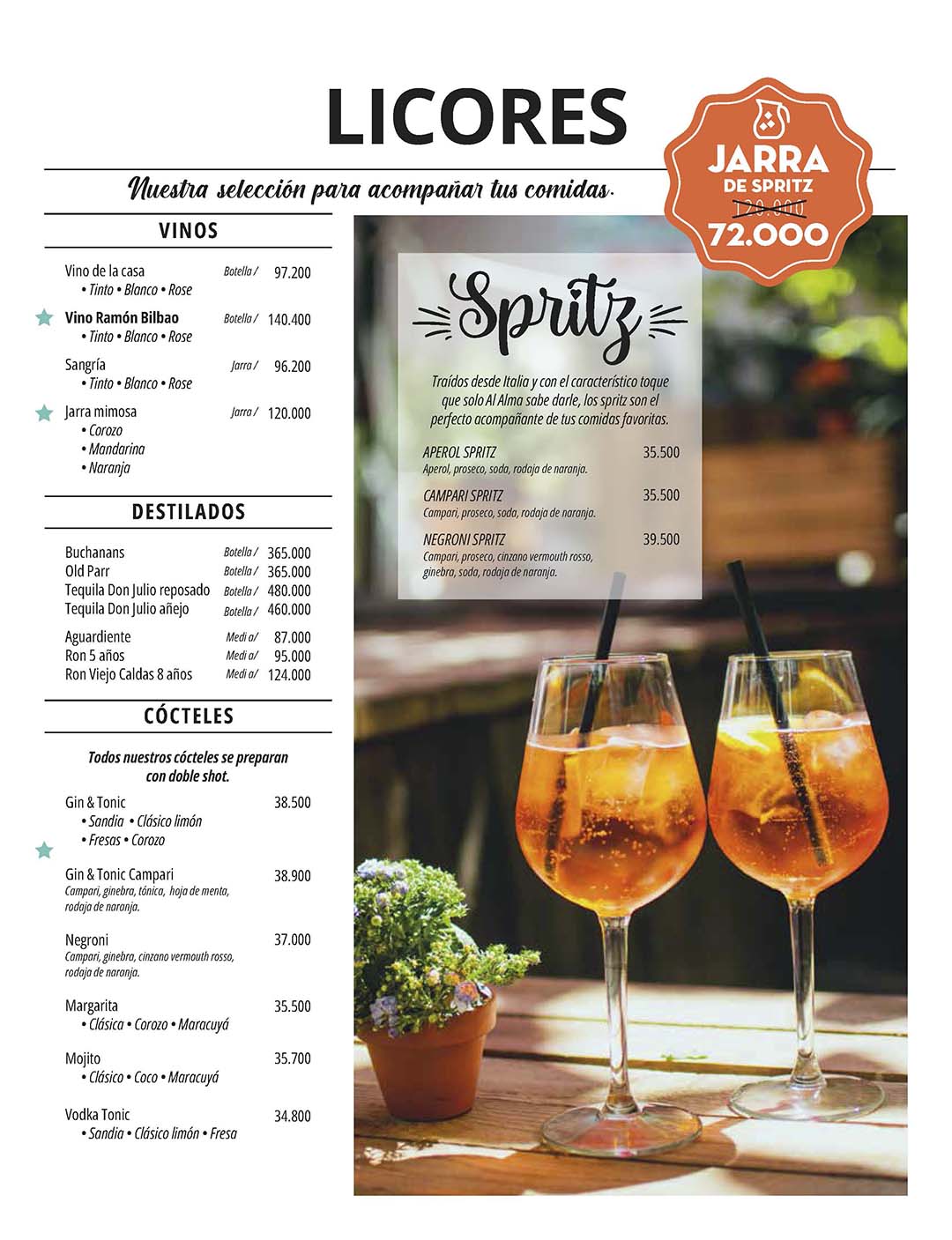 Carta Restaurante Al Alma