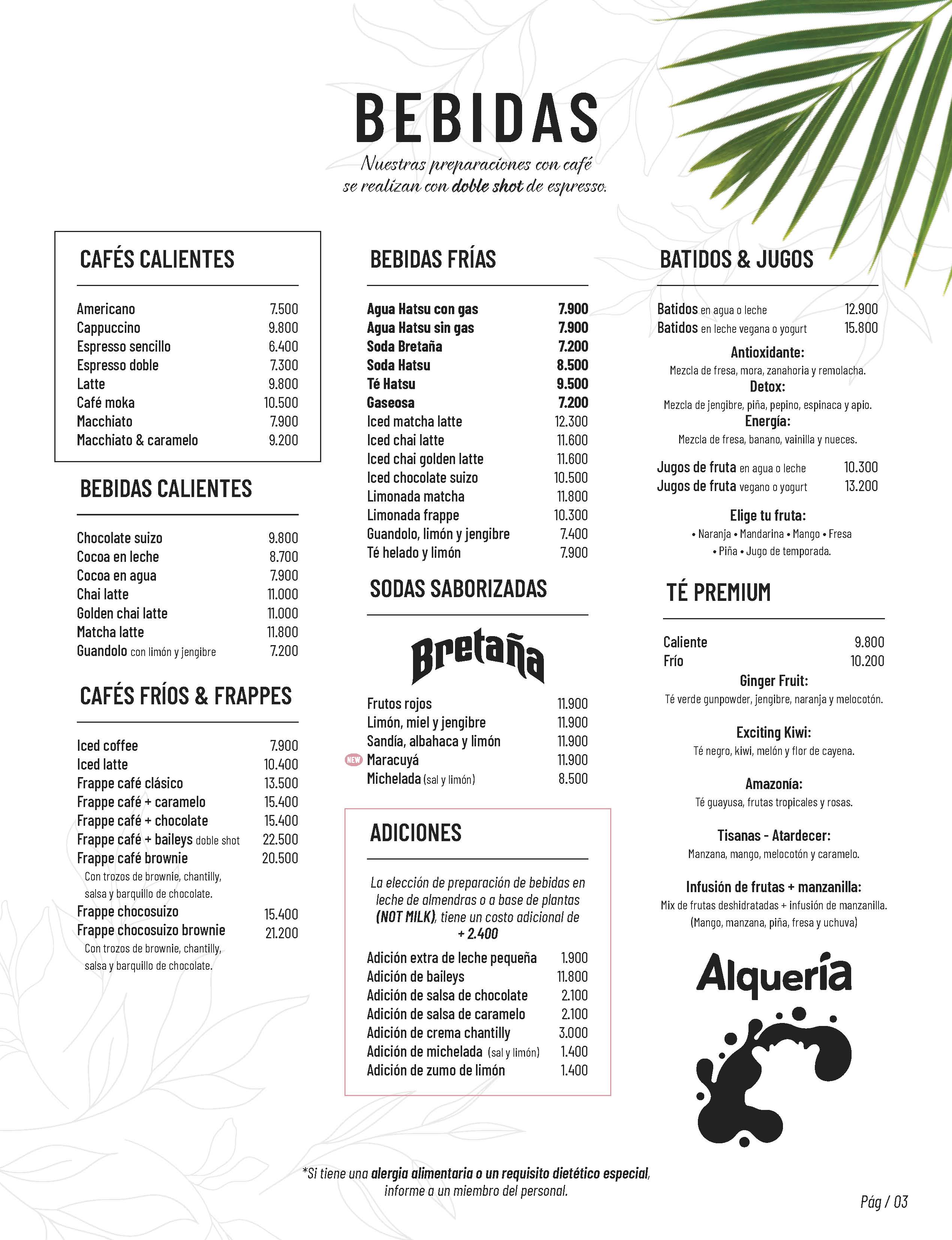 Carta Restaurante Al Alma