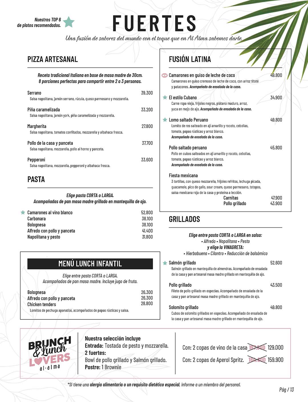 Carta Restaurante Al Alma