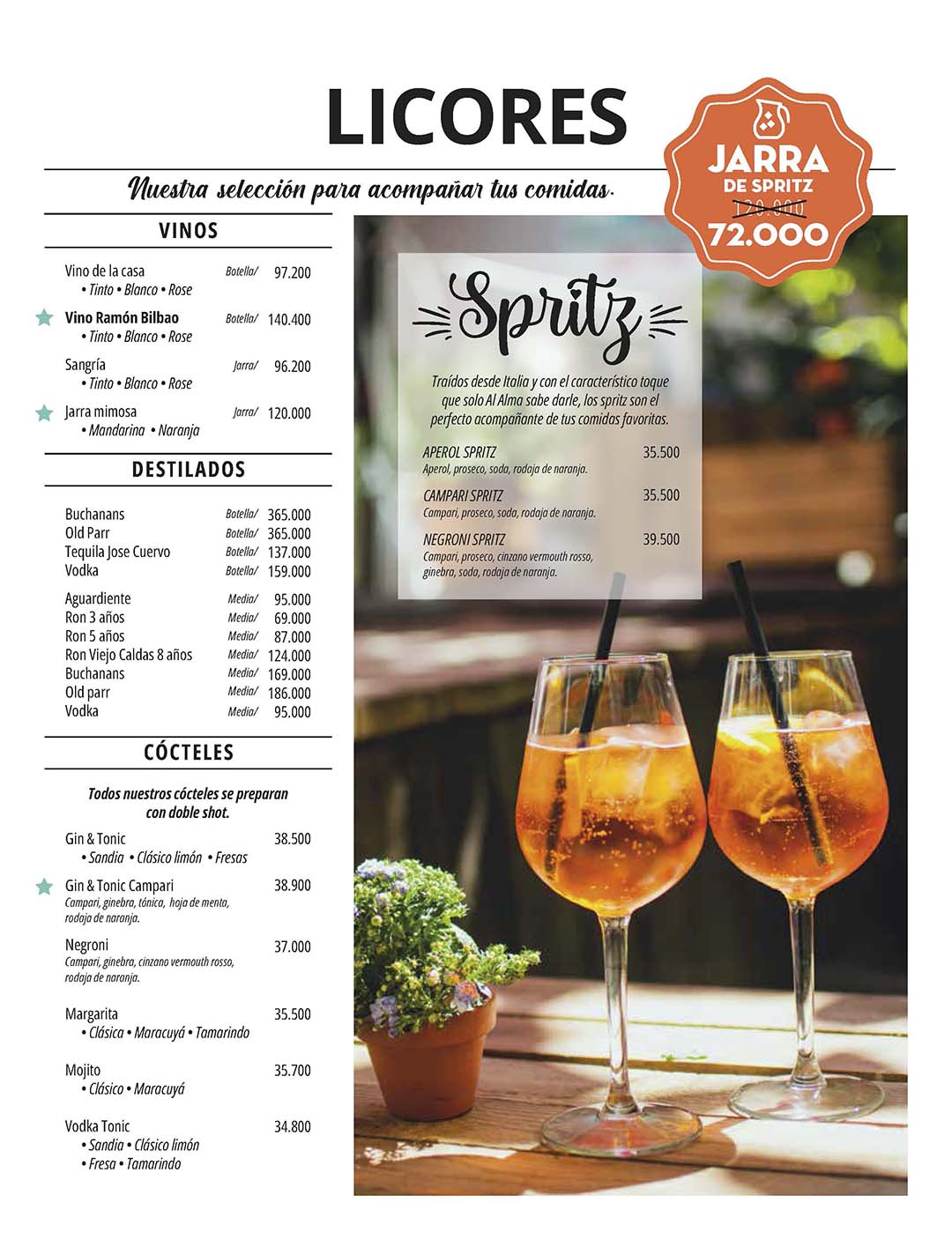 Carta Restaurante Al Alma