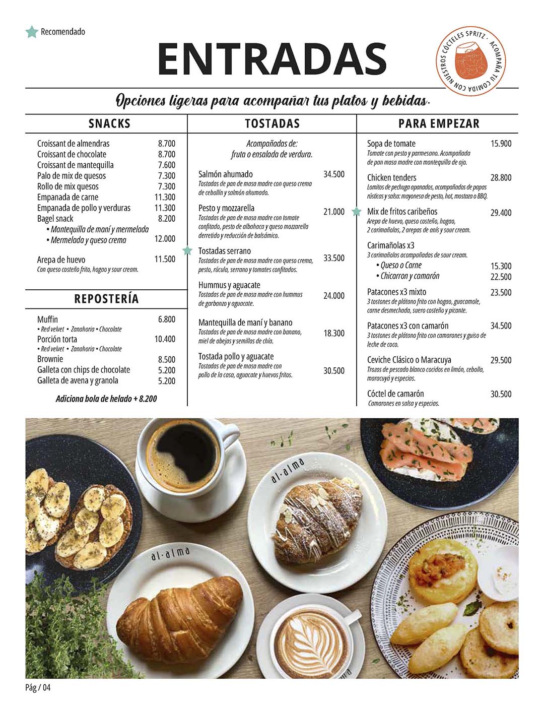 Carta Restaurante Al Alma