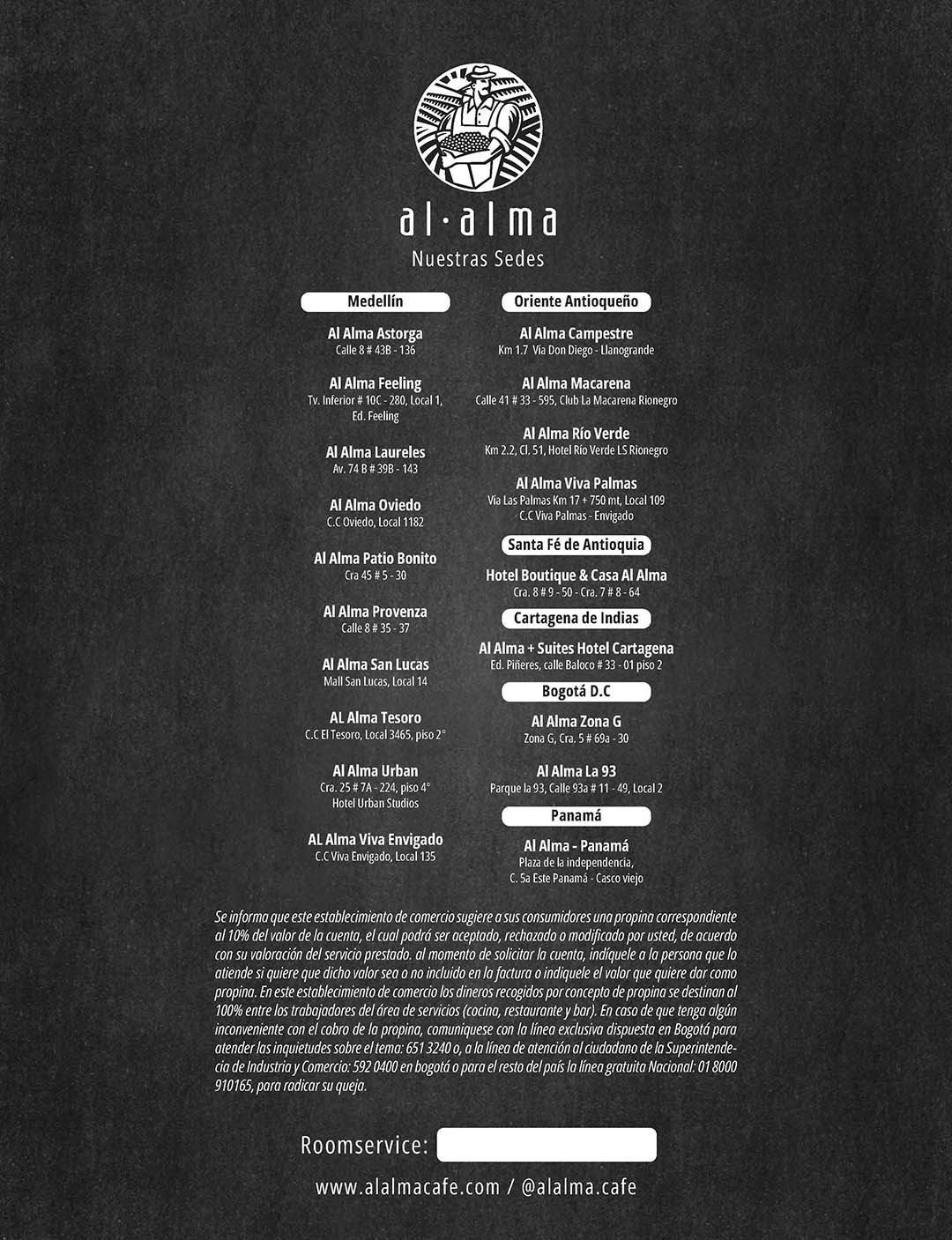 Carta Restaurante Al Alma