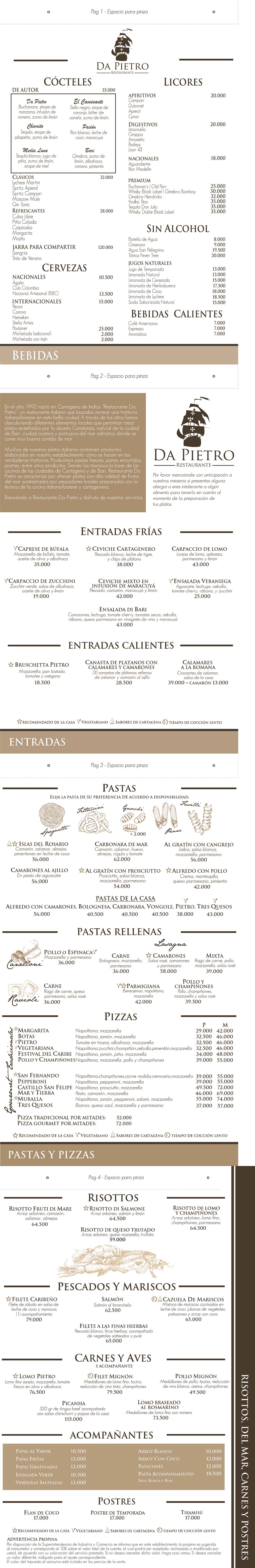Carta Restaurante Da Pietro