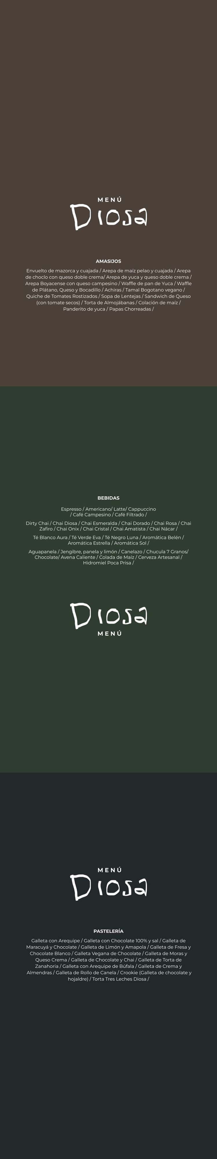 Carta Restaurante diosa
