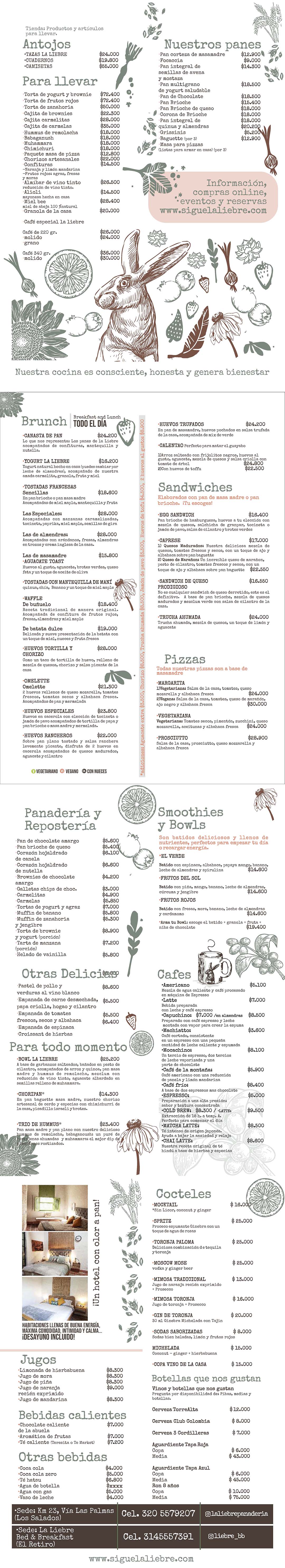 Carta Restaurante La Liebre