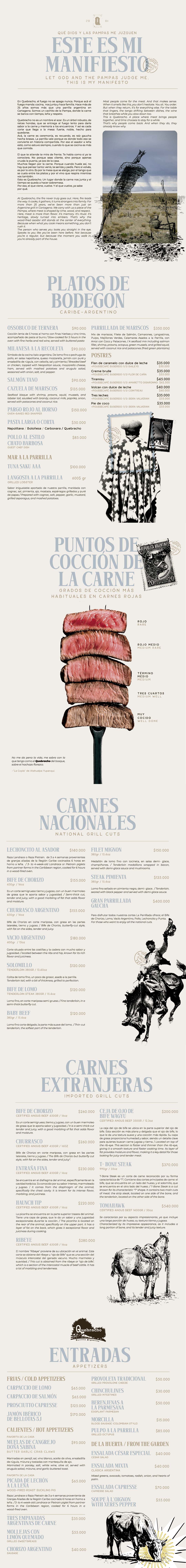 Carta Restaurante Quebracho