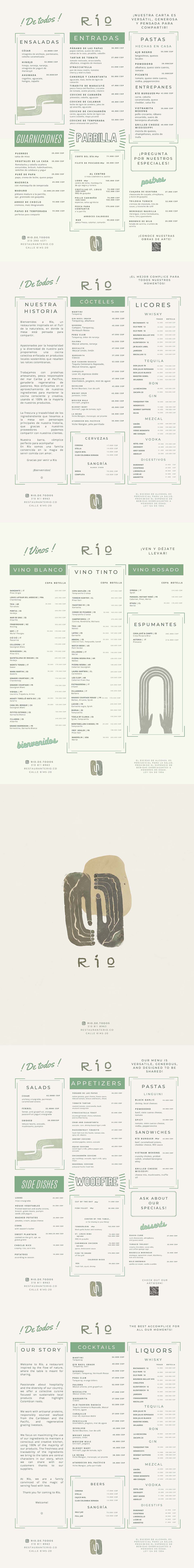 Carta Restaurante Río